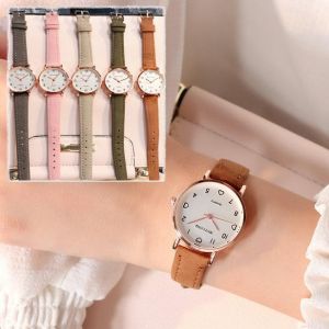 Buybuy תכשיטים ושעוני יוקרה  Women Watches Simple Vintage Small Dial Watch Sweet Leather Strap Outdoor Sports Wrist Clock Gift