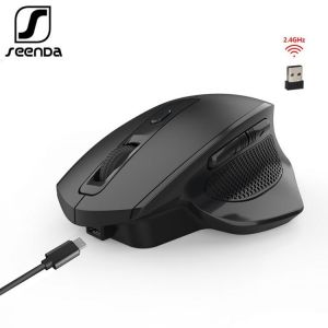 Buybuy אלקטרוניקה SeenDa Rechargeable 2.4G Wireless Mouse 6 Buttons Gaming Mouse for Gamer Laptop Desktop USB Receiver Silent Click Mute Mause