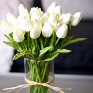Buybuy גאג׳טים ומוצרים לבית 10PCS Tulip Artificial Flower Real Touch Artificial Bouquet Fake Flower for Wedding Decoration Flowers Home Garen Decor