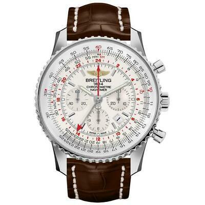 Buybuy Breitling AB0441211G1P1 Navitimer GMT 48MM Men's Chronograph Brown Leather Watch